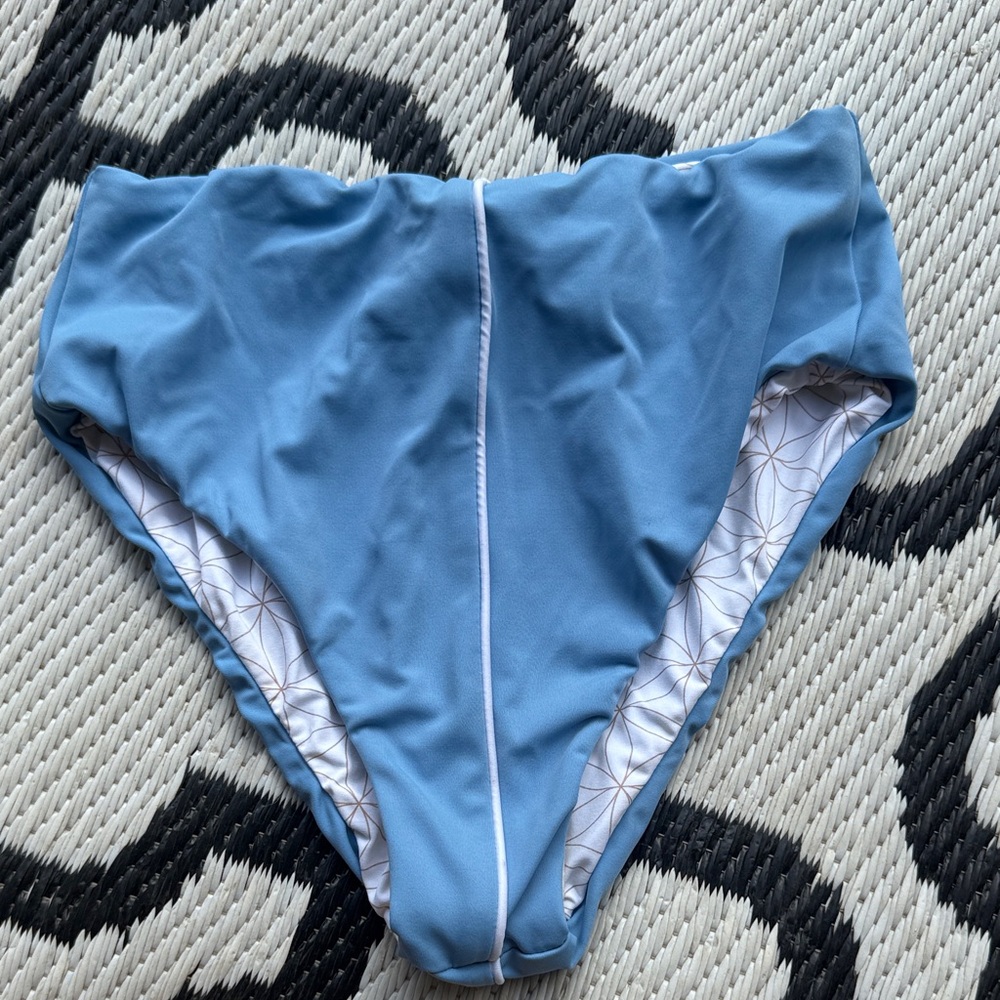 Classic High-Waist Swim Bottoms in Sky Blue